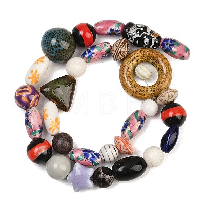 Mixed Style Handmade Porcelain Beads Strands PORC-P038-02M-1