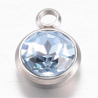 304 Stainless Steel Glass Rhinestone Charms STAS-G082-02-1