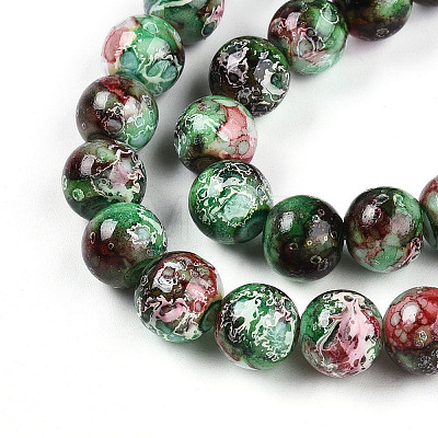 Baking Painted Glass Beads Strands DGLA-N003-10mm-A09-1