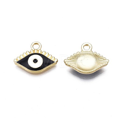 Light Gold Plated Alloy Enamel Pendants ENAM-T009-87A-RS-1