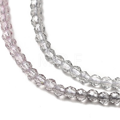 Transparent Gradient Color Glass Beads Strands GLAA-H021-01A-12-1