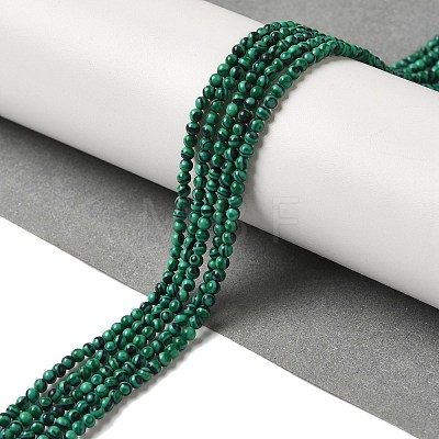 Synthetic Malachite Beads Strands G-B090-A13-01-1