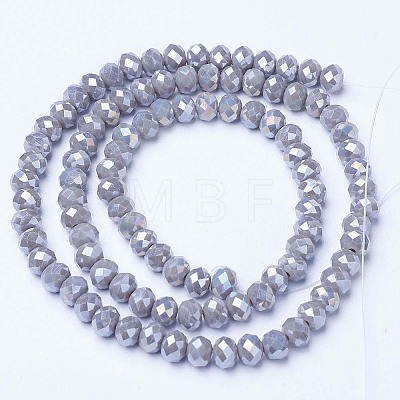 Electroplate Glass Beads Strands X-EGLA-A034-P8mm-B17-1