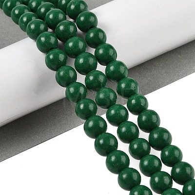 Natural Mashan Jade Round Beads Strands G-D263-8mm-XS35-1