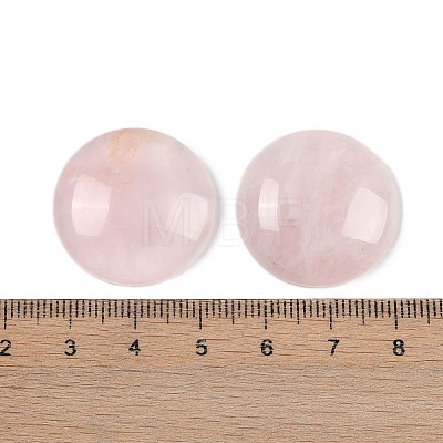 Natural Rose Quartz Cabochons G-H1596-FR-25mm-24-1