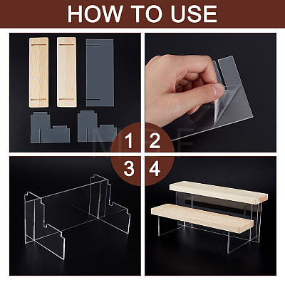 2-Tier Transparent Acrylic Model Toy Assembled Holder ODIS-WH0329-65B-1