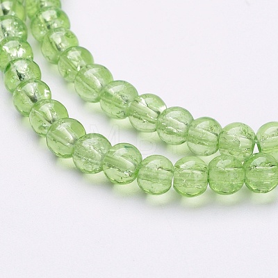 Spray Painted Crackle Glass Beads Strands CCG-Q001-4mm-11-1
