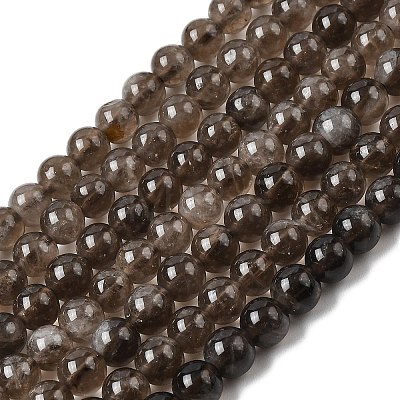 Natural Smoky Quartz Beads Strands X-G-B167-A09-6mm-1