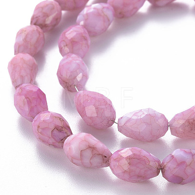 Opaque Baking Painted Crackle Glass Beads Strands EGLA-T008-17E-1