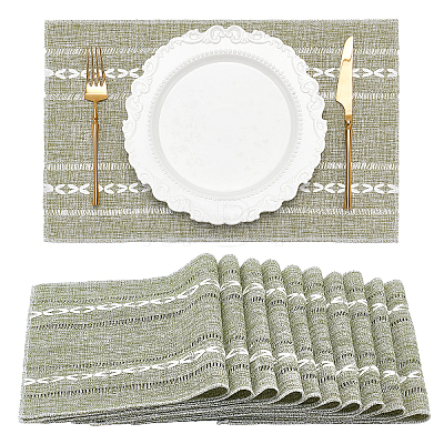 10Pcs Linen Cotton Heat Insulation Coasters AJEW-GO0005-54B-1