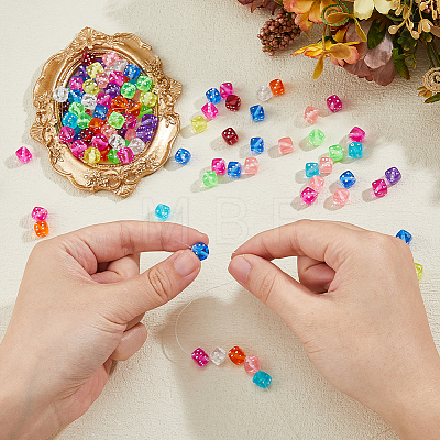 200Pcs Transparent Acrylic Beads FIND-DC0006-48-1