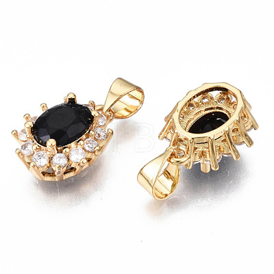 Brass Micro Pave Cubic Zirconia Charms KK-N227-53A-NF-1