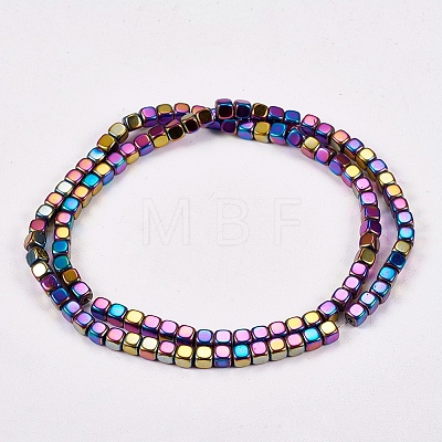 Electroplate Non-magnetic Synthetic Hematite Beads Strands X-G-J172-4x4mm-03-1