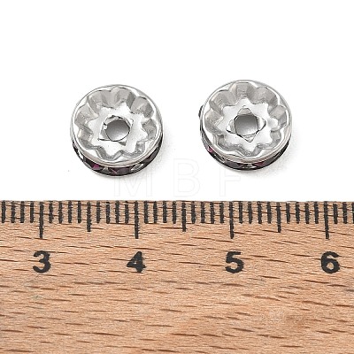 304 Stainless Steel Rhinestone Spacer Beads RB-CBA18B7-01P-14-1