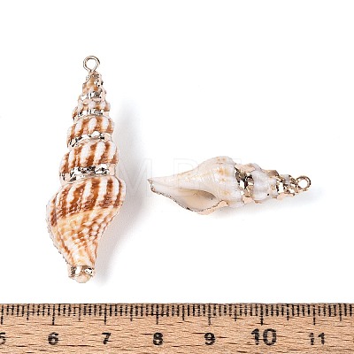 Electroplated Natural Shell Pendants BSHE-T015-11-1