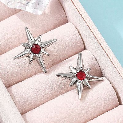 Rhinestone Star Clip-on Earrings EJEW-B116-01P-01-1