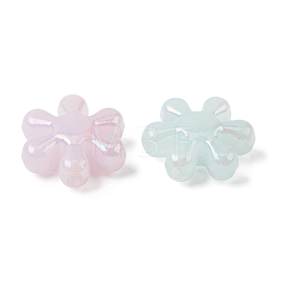 UV Plating Opaque Acrylic Beads OACR-G058-17E-1