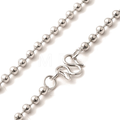 1.5mm Rack Plating Brass Ball Chain Necklaces for Women Men MAK-L044-63P-1