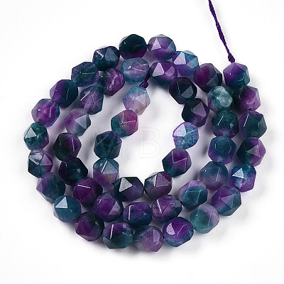 Dyed Natural White Jade Beads Strands X-G-T139-8mm-45C-1