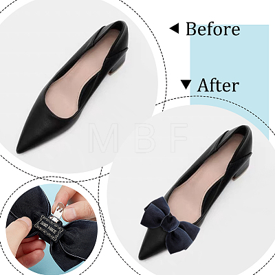 Polyester Bowknot Shoe Decorations AJEW-WH0323-25F-1
