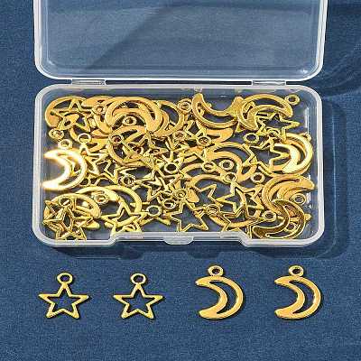 50Pcs 2 Styles Tibetan Style Alloy Charms TIBEP-FS0001-29AG-1