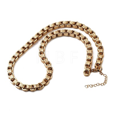 7MM 304 Stainless Steel Textured Box Chain Necklaces NJEW-P358-01G-1