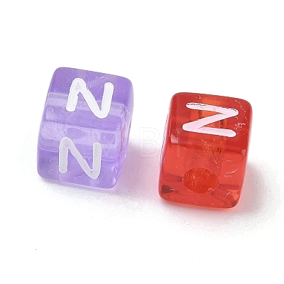 Spray Painted Transparent Acrylic Beads MACR-K365-07N-1