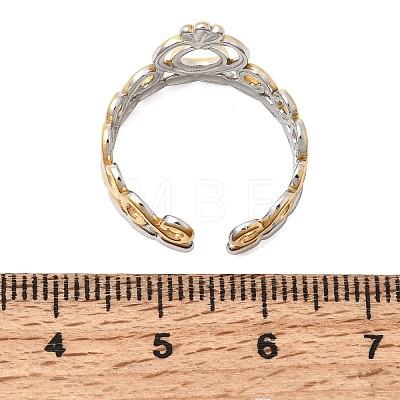 304 Stainless Steel Cuff Open Rings for Women SA-CBA82C8-11GP-1
