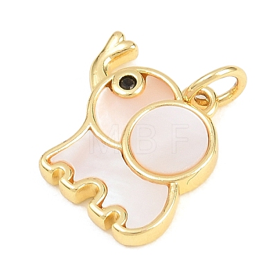 Brass Micro Pave Clear Cubic Zirconia Pendants KK-H273-20G-1