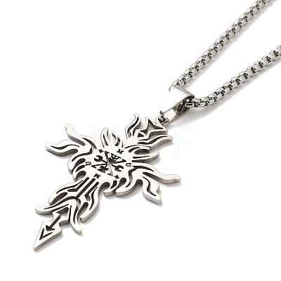 304 Stainless Steel Pendant Necklaces for Women Men NJEW-G123-13P-1