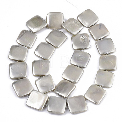 Spray Painted Shell Pearl Beads Strands X-SSHEL-R045-03B-02-1
