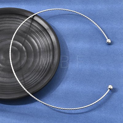 201 Stainless Steel Twist Cuff Choker Necklaces SA-CBA4A0D-01P-1