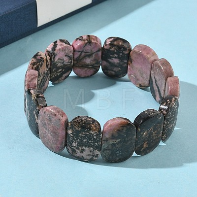Natural Rhodonite Beads Stretch Bracelets for Women Men BJEW-I323-02F-1