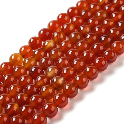 Natural Carnelian Beads Strands G-G390-8mm-03-1