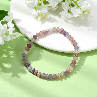 Natural Plum Blossom Tourmaline Beaded Stretch Bracelets for Women BJEW-JB13921-1