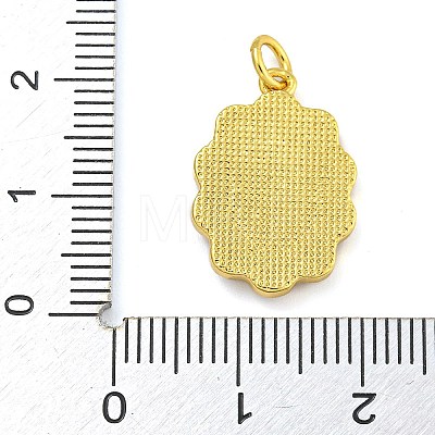 Brass Pendants with Shell and Jump Ring KK-D534-03G-02-1