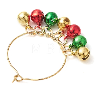 Christmas Brass Bell Wine Glass Charms AJEW-JO00257-1