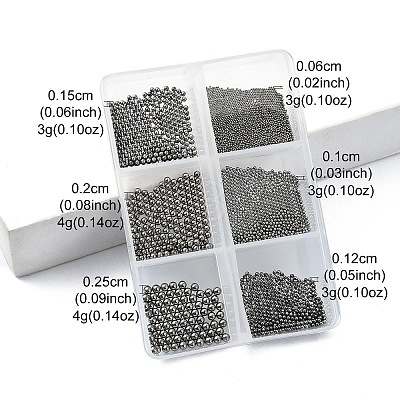 20G Stainless Steel Micro Beads MRMJ-YW0001-065A-B-1