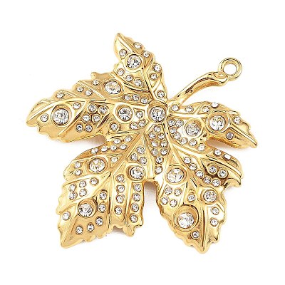 304 Stainless Steel with Rhinestone Big Pendants STAS-Z186-02G-01-1
