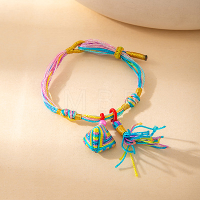 Chinese Style Cotton Cord Woven Zongzi Charm Bracelets for Women WG986C8-01-1