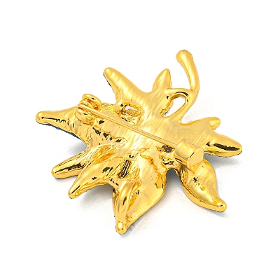 Leaf Shape Alloy Enamel Layered Brooch JEWB-U006-02C-G-1