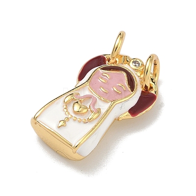 Brass Enamel Pendants KK-Z153-17G-1