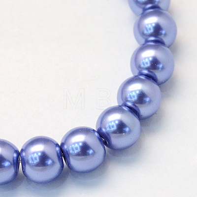 Baking Painted Pearlized Glass Pearl Round Bead Strands X-HY-Q330-8mm-09-1