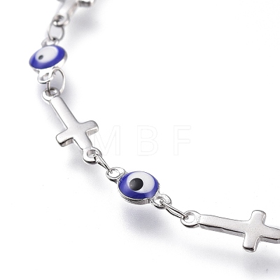 304 Stainless Steel Link Bracelets BJEW-M203-03P-1