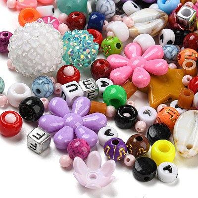 Acrylic Bead and Resin Pendant Set FIND-XCP0002-59-1