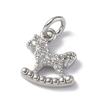 Brass Micro Pave Cubic Zirconia Charms ZIRC-F131-24P-1