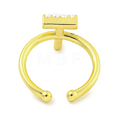 Rack Plating Brass Open Cuff Rings for Women RJEW-F162-01G-T-1