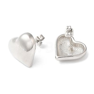 Rack Plating Brass Heart Stud Earrings EJEW-Q766-02P-1