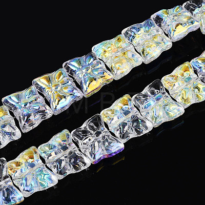 Baking Paint Electroplate Transparent Glass Beads Strands EGLA-N020-05I-1