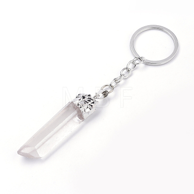 Natural Crystal Quartz Keychain KEYC-S252-15-1